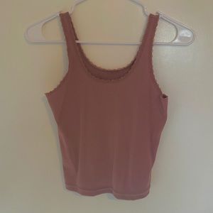 MAUVE LACE CROP TANK